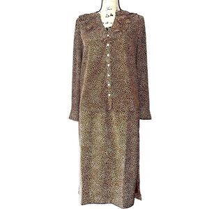 J. Crew brown & white skirt set XS‎